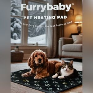 FURRY BABY WATERPROOF PET HEATING PAD Controller with 5 Timer levels Black NWT